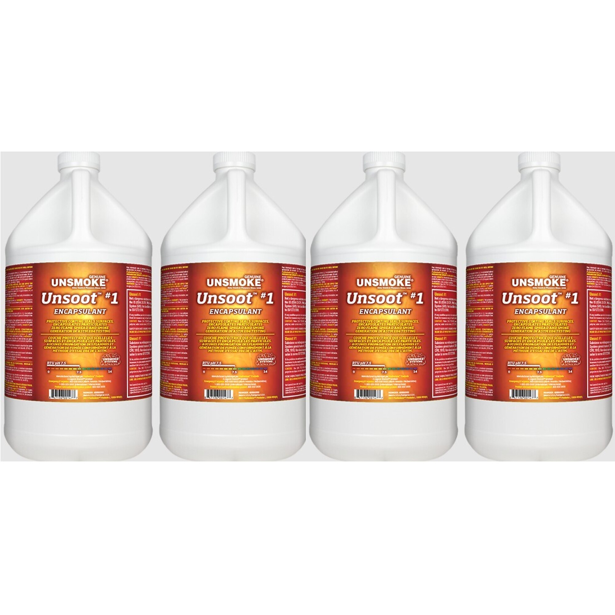 UNSMOKE Systems, Unsoot #1 Encapsulant, Model # 114807 - Four 1 gal. / 3.8 L bottles.